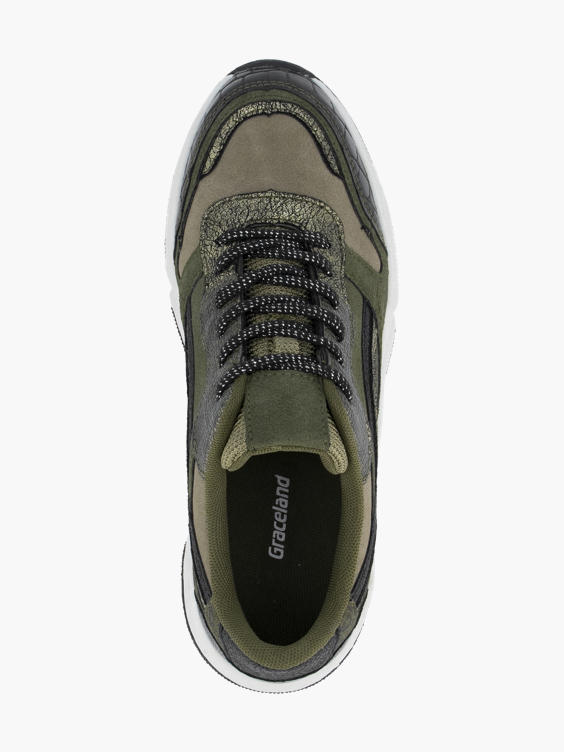 Groene chunky sneaker metallic