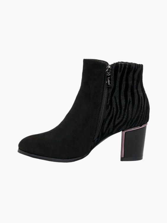 lotus black suede ankle boots