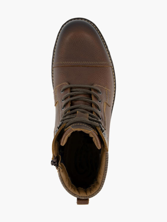 AM SHOE) Mens Shoe Leather Brown Lace-up Boots in Brown | DEICHMANN
