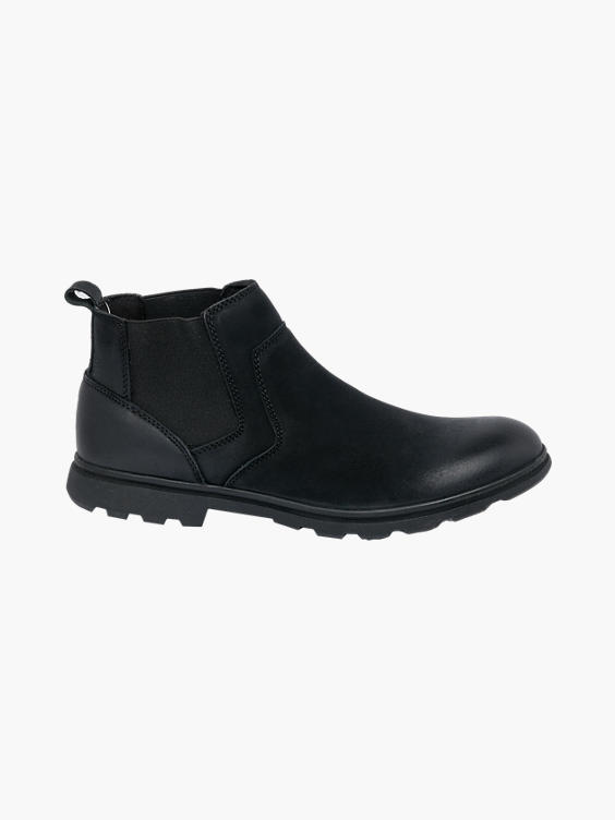 Mens Hush Puppies Tyrone Black Leather Chelsea Boots