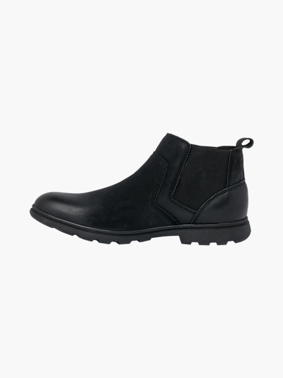 Mens Hush Puppies Tyrone Black Leather Chelsea Boots
