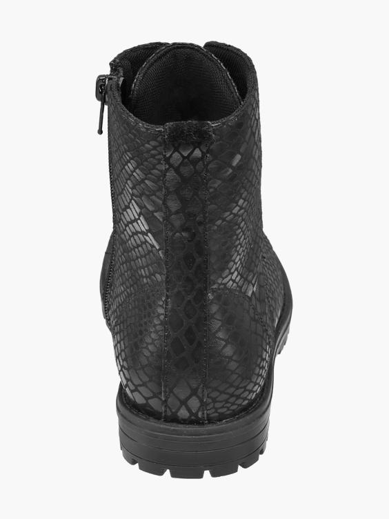 Teen Girl Snake Print Lace-up Ankle Boots