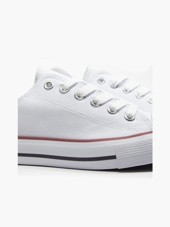 White Casual Canvas Trainers