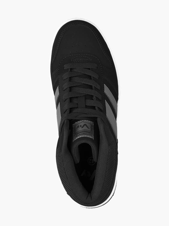 VTY Mens Black Midcut Lace-up Trainers