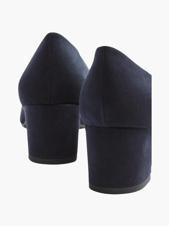 Graceland) Navy Block Heel Court Shoes 