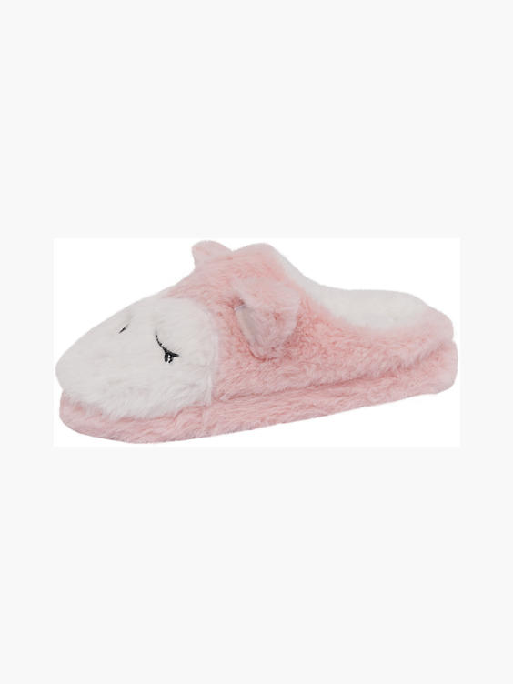 Junior Girls Pink Animal Slippers