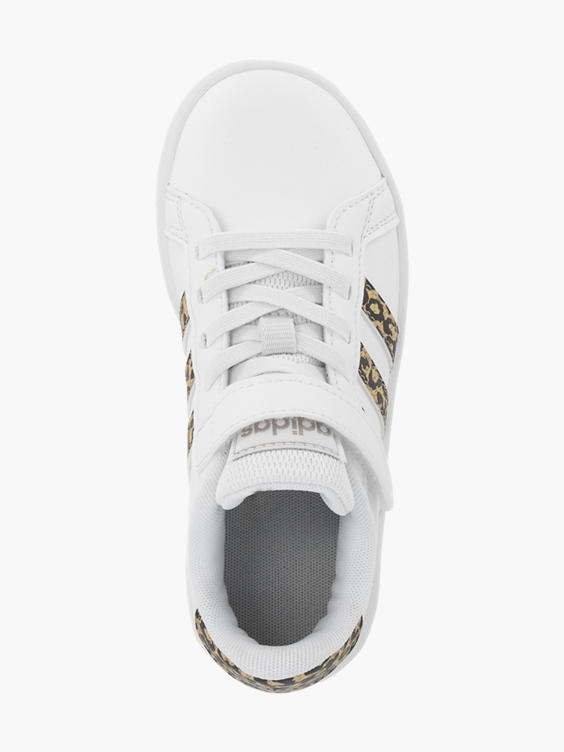 Witte adidas Grand Court sneaker panterprint