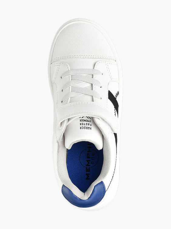 (Memphis One) Junior Boy Stripe Detail Cupsole Trainers in White ...