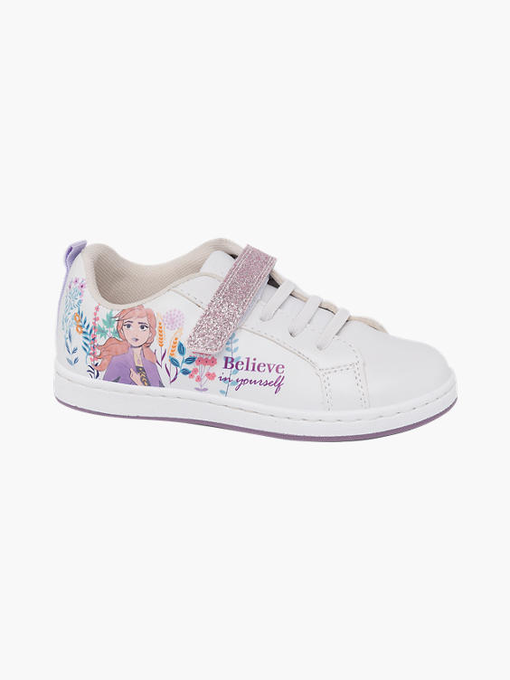 Toddler Girls Frozen II White Touch Strap Trainers
