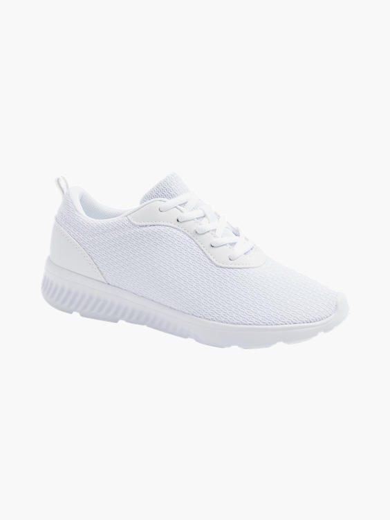 Ladies VTY White Lace-up Trainers 