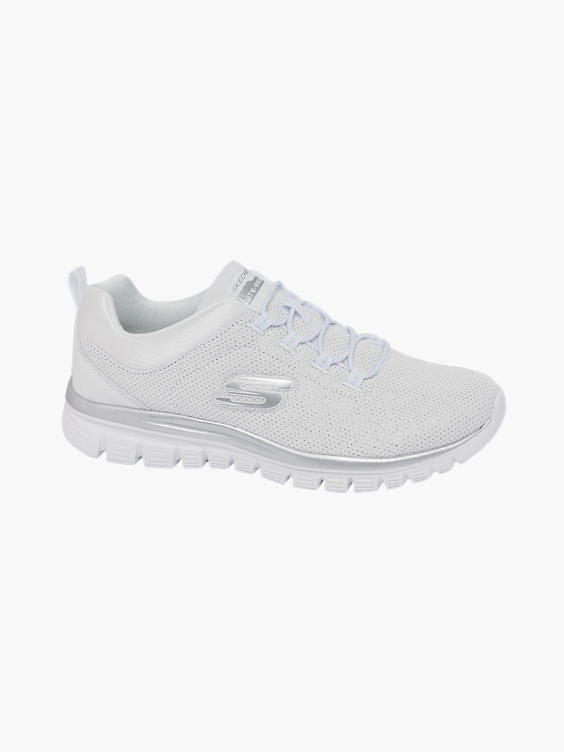 Ladies Skechers Silver Lace-up Trainers Silver | DEICHMANN