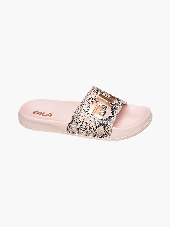 (FILA) LADIES SNAKE PRINT FILA SLIDES in Pink | DEICHMANN