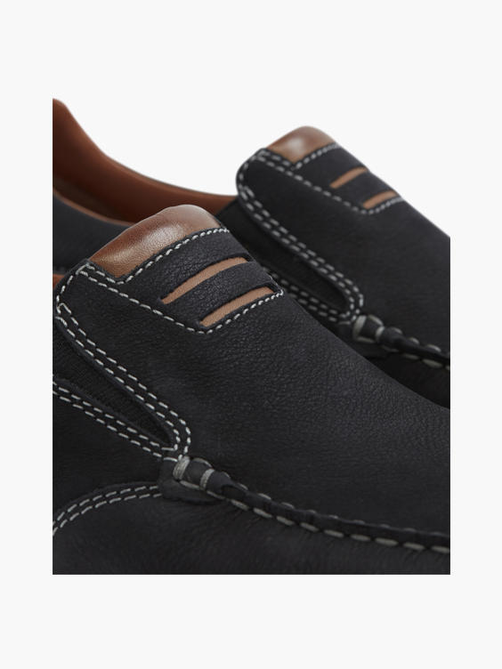 Mens Black Slip On Casual Shoe