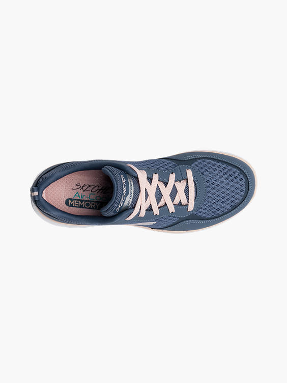Ladies Skechers Flex Appeal Navy Lace-up Trainers