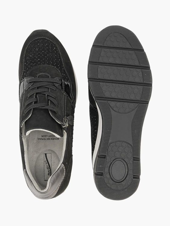 Medicus) Zwarte leren chunky sneaker strass van Zwart | vanHaren