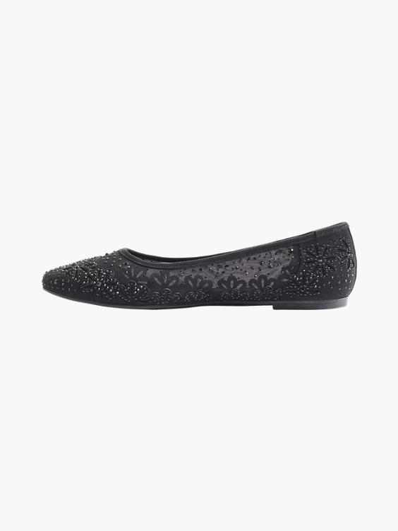 (Graceland) Ladies Mesh Detail Ballerinas in Black | DEICHMANN