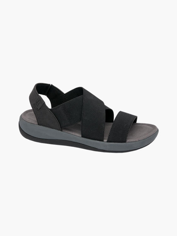 Black Elasticated Comfort Sandals