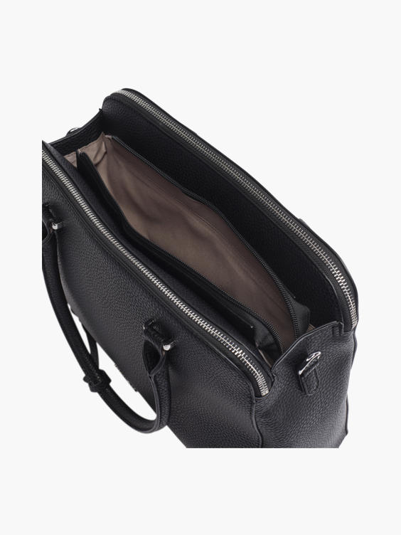 Black Shoulder Bag with Silver Charm 