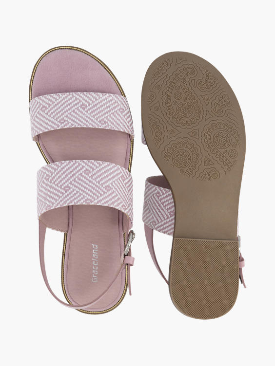 Roze sandaal gevlochten