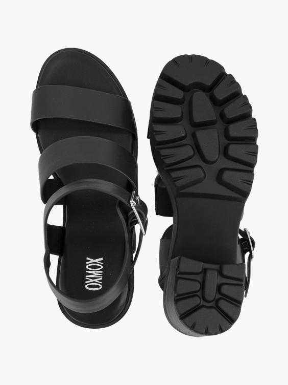 Zwarte chunky sandalette