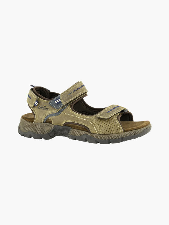 Groene leren sandaal velcro