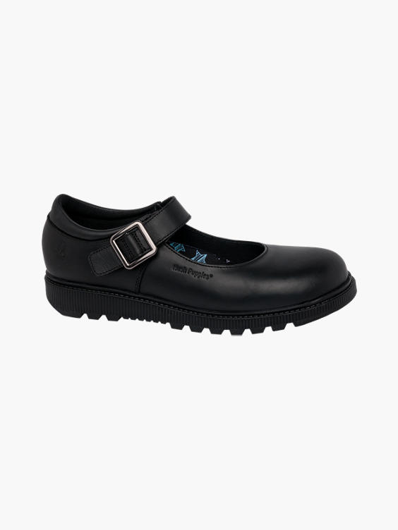 Teen Girl Hush Puppies Leather Bar School Shoes - Dual Fit