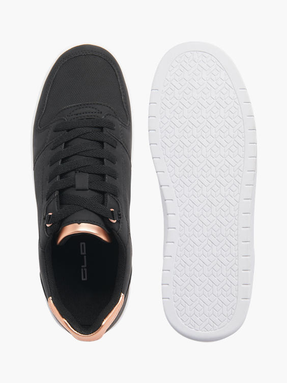 Black and Rose Gold Ladies Trainers