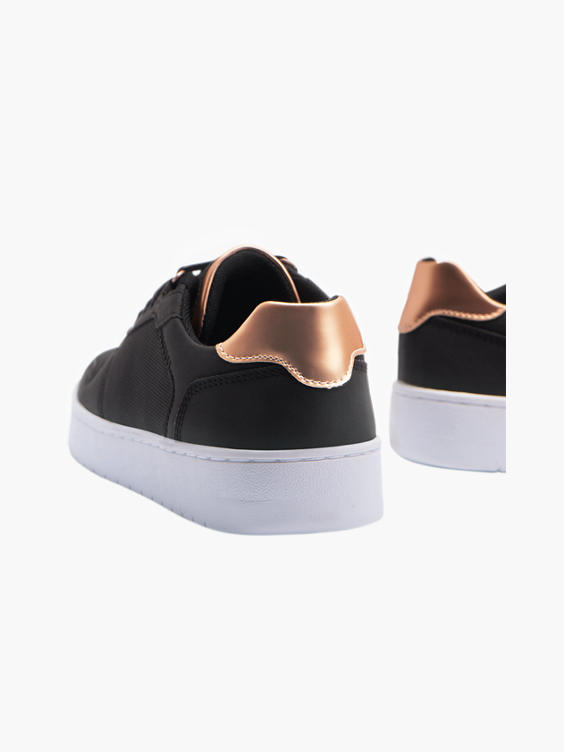 Black and Rose Gold Ladies Trainers