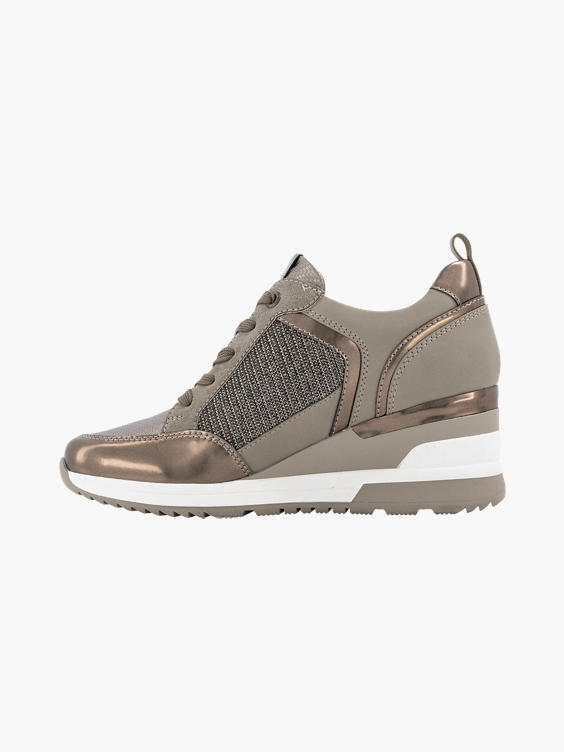Bronzen sleehak sneaker metallic 