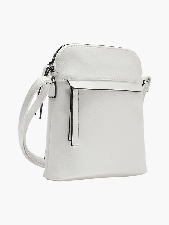 (Graceland) White Cross Body Bag with Zipper Detail in White DEICHMANN
