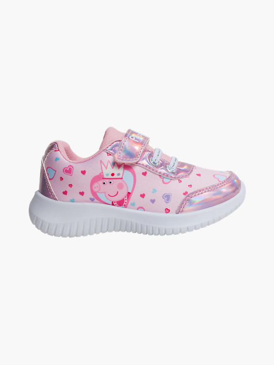 Peppa Pig Kids Pink Touch Fasten Trainers with Flat Sole 