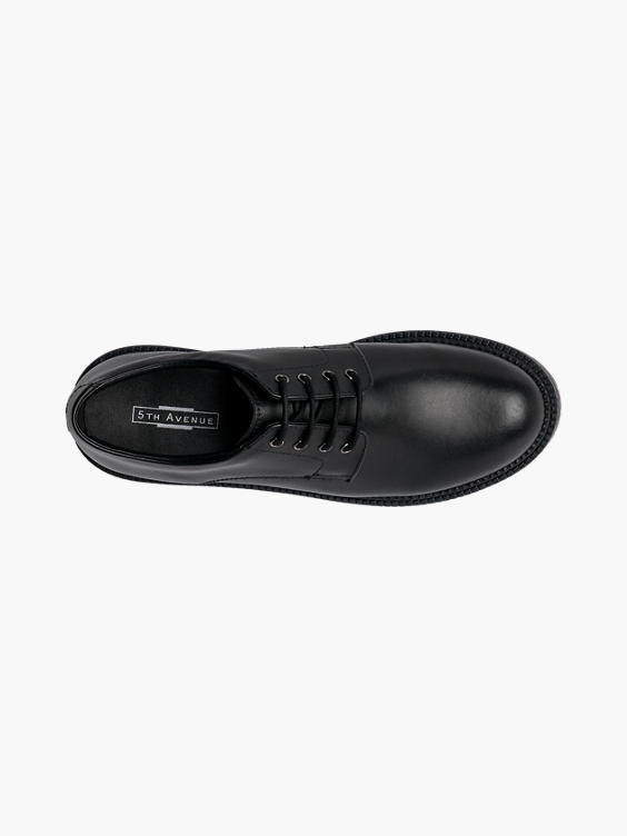 (5th Avenue) Black Leather Lace Up Shoes in Black | DEICHMANN