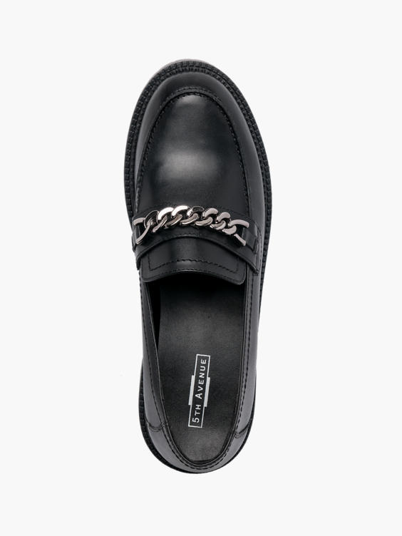 Black Chunky Chain Loafer