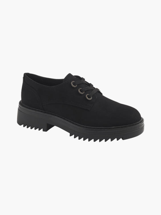 Catwalk) Black Faux Suede Lace Shoes in | DEICHMANN