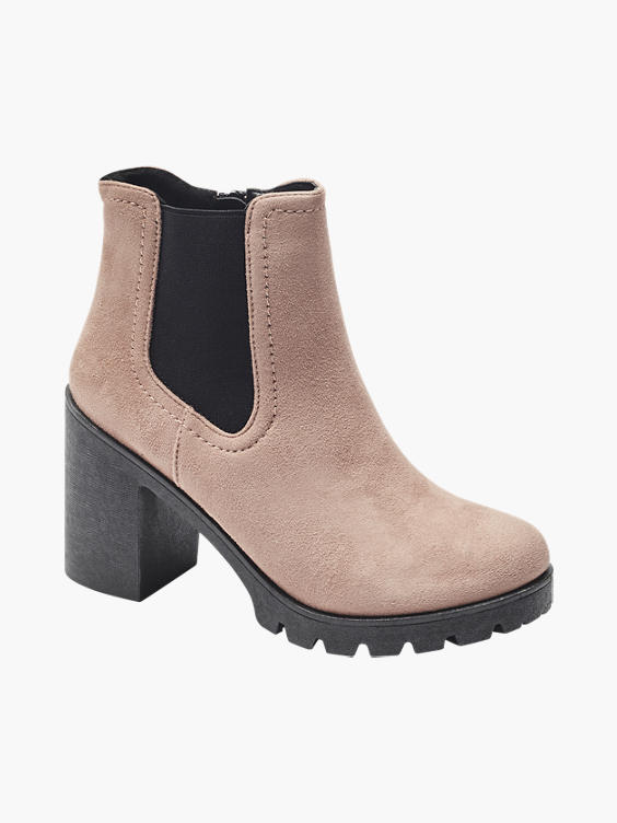 Pink Chunky Heeled Chelsea Boot