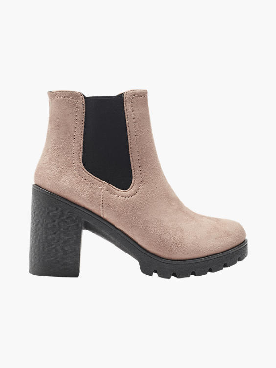 Pink Chunky Heeled Chelsea Boot