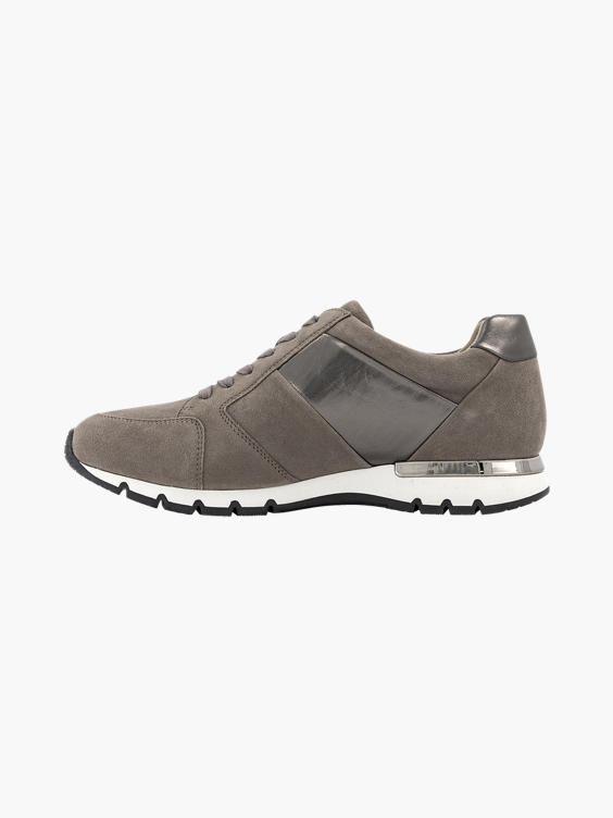 Taupe suède sneaker rits