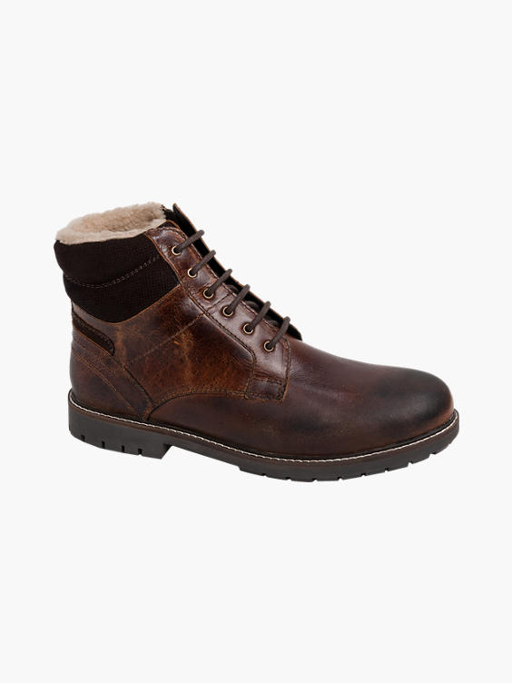 Mens Am Shoe Brown Leather Lace-up Boots 