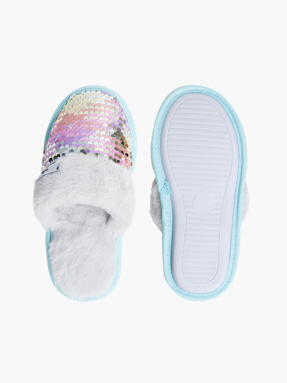 holographic sequin slippers