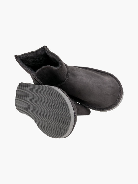 Ladies Hype Grey Boot Slippers 