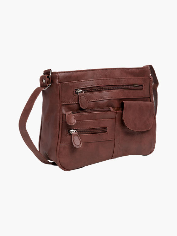 Brown Multi Zip Bag