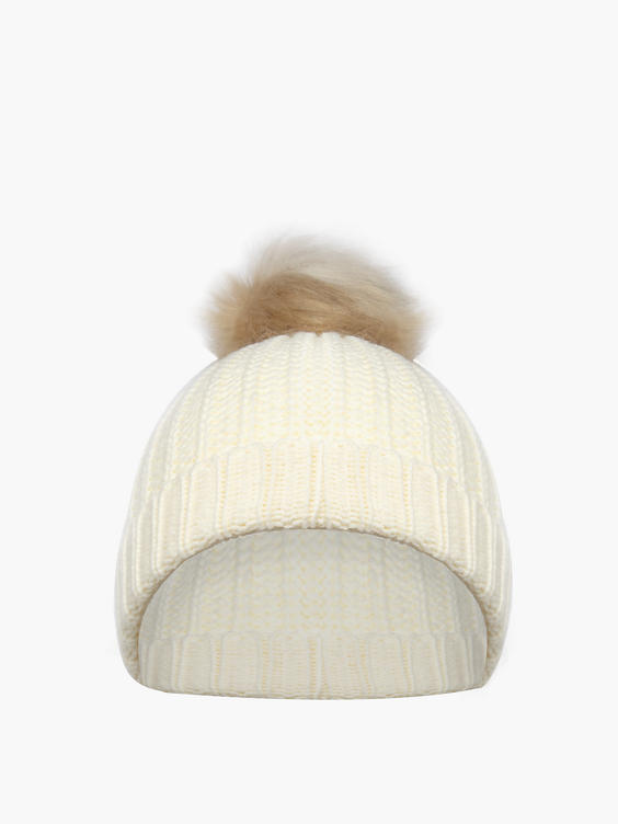 (Deichmann) Cream Bobble Hat in Cream DEICHMANN