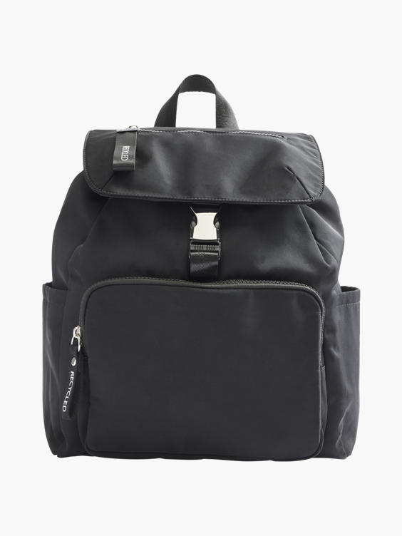 Black Nylon Recycled Backpack