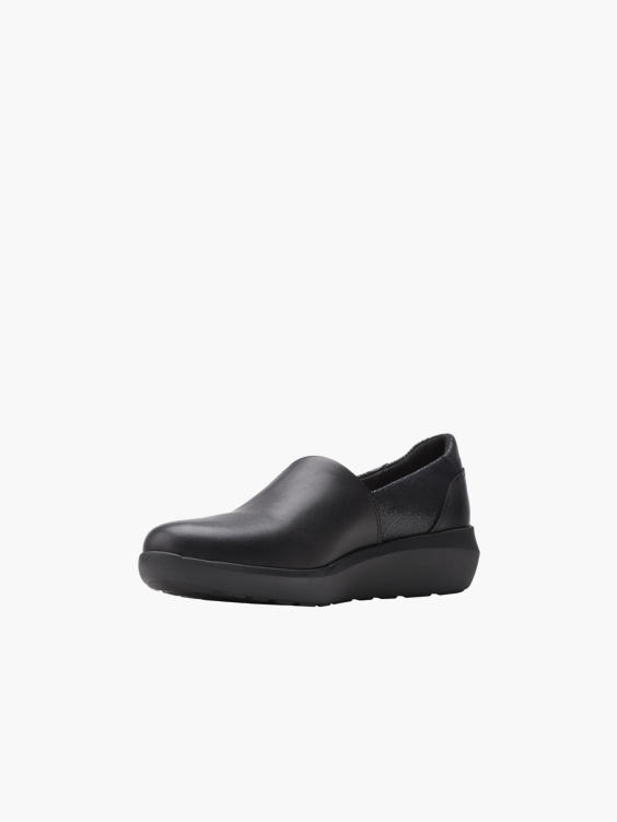 (Clarks) Ladies Clarks 'Kayleigh Step' Slip On Comfort Shoes in Black