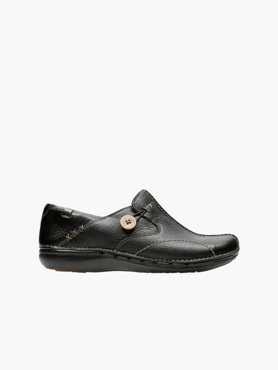 Clarks) Ladies Clarks 'Unloop' Slip On Comfort Shoes Black | DEICHMANN