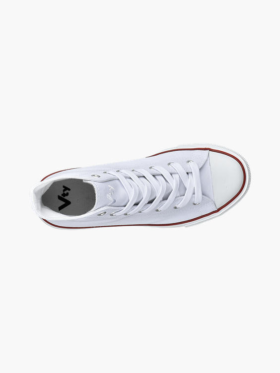 Ladies VTY White High-Top Canvas Shoes 