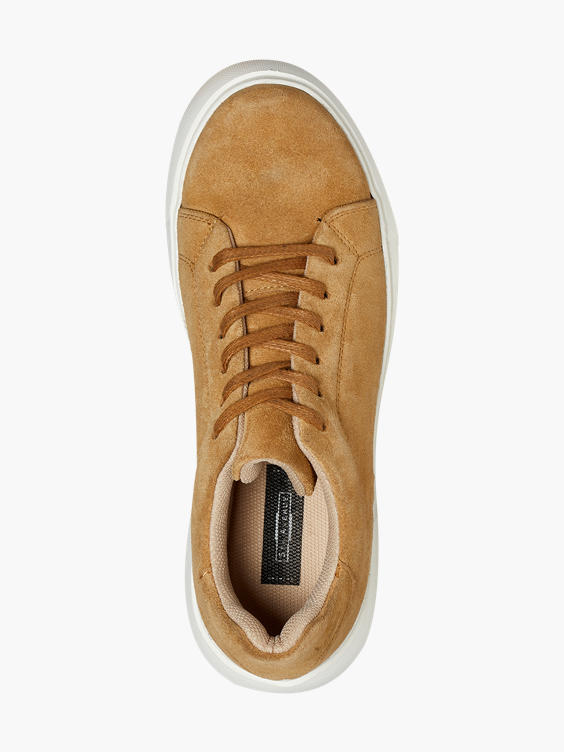 (5th Avenue) Ladies Leather Lace-up Cupsole Trainers in Brown | DEICHMANN