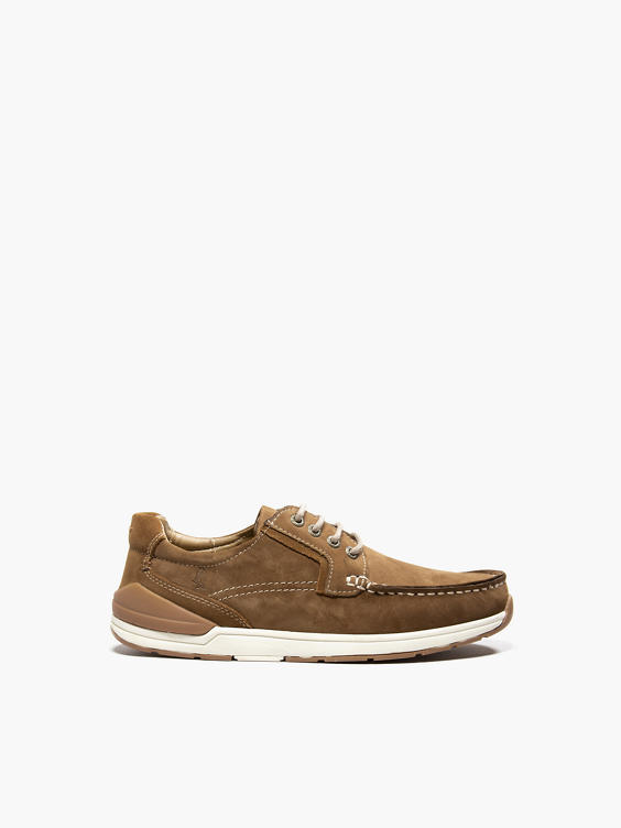 (Hush Puppies) Mens Lace Up Boat Shoe in Cognac | DEICHMANN