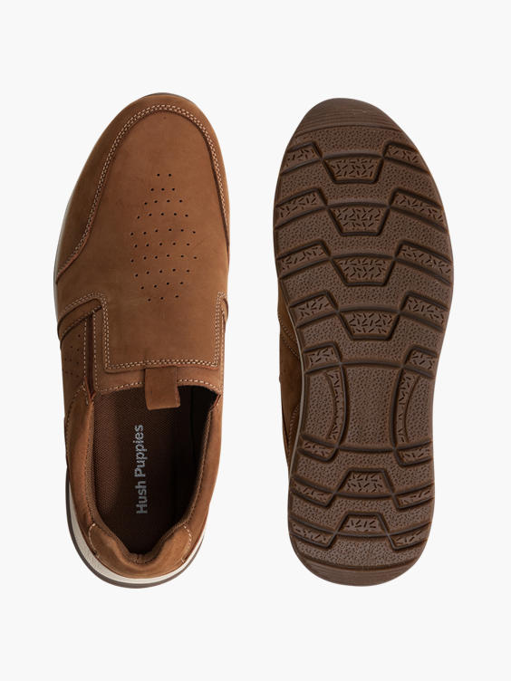 Mens Hush Puppies Cole Tan Slip-on Shoes 