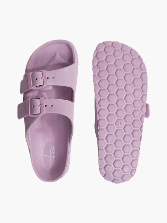 Ladies Blue Fin Purple Buckle Sandals 